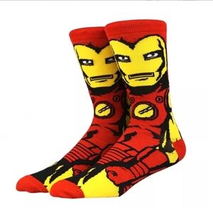 Avengers | Iron Man | Cartoon Character Socks | Gift | Red | Yellow